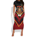 Noble Shriners Short Sleeve Bodycon Dress Masonic Egyptian Pharaoh Scimitar Emblem