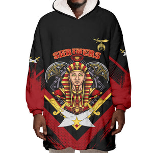 Noble Shriners Wearable Blanket Hoodie Masonic Egyptian Pharaoh Scimitar Emblem