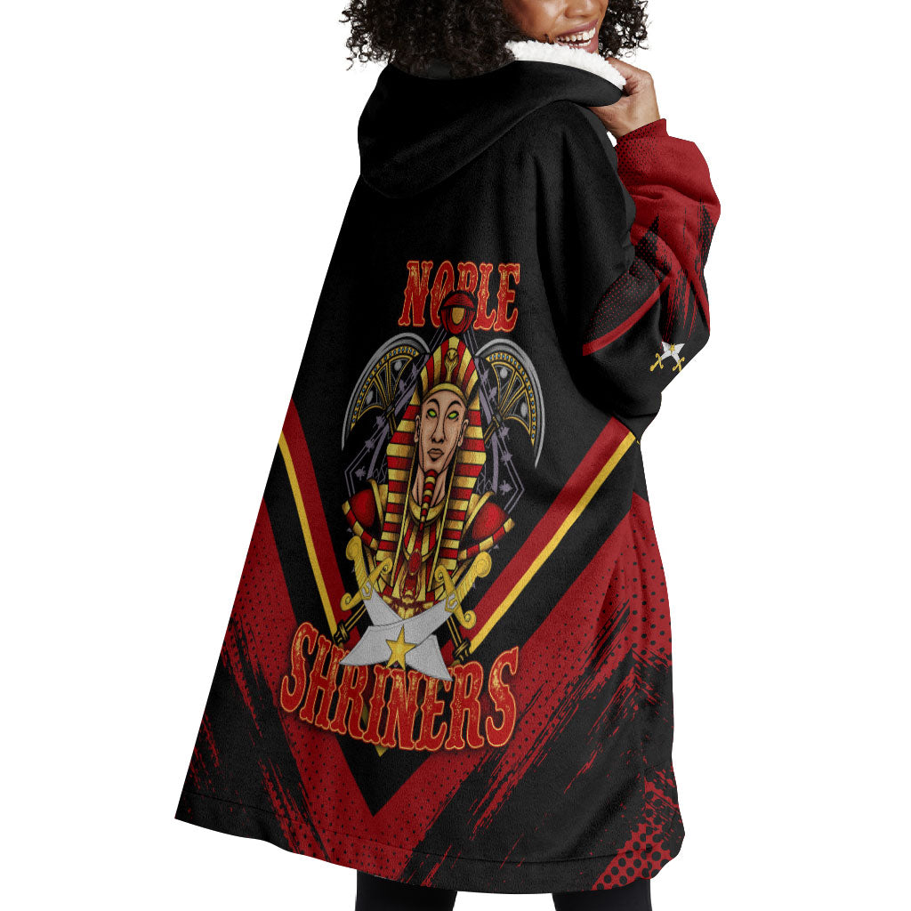 Noble Shriners Wearable Blanket Hoodie Masonic Egyptian Pharaoh Scimitar Emblem