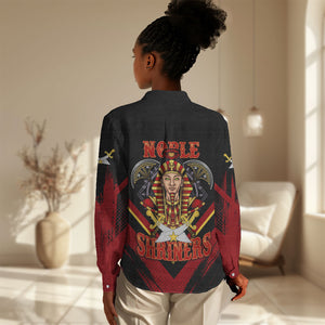 Noble Shriners Women Casual Shirt Masonic Egyptian Pharaoh Scimitar Emblem
