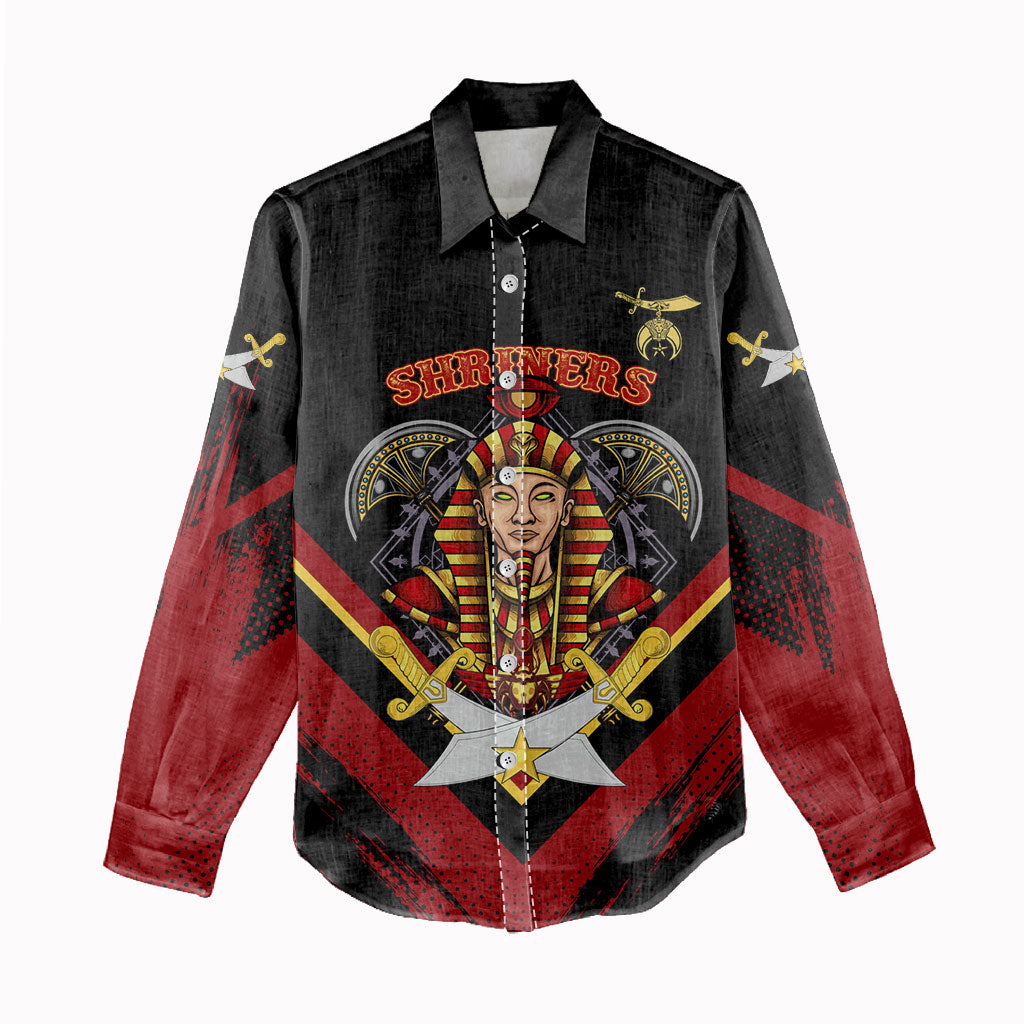 Noble Shriners Women Casual Shirt Masonic Egyptian Pharaoh Scimitar Emblem