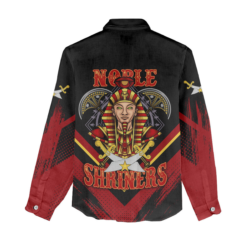 Noble Shriners Women Casual Shirt Masonic Egyptian Pharaoh Scimitar Emblem