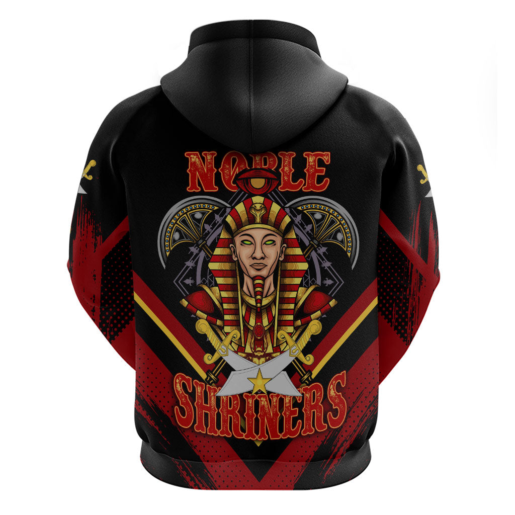 Noble Shriners Zip Hoodie Masonic Egyptian Pharaoh Scimitar Emblem