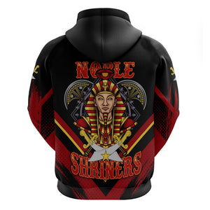 Noble Shriners Zip Hoodie Masonic Egyptian Pharaoh Scimitar Emblem