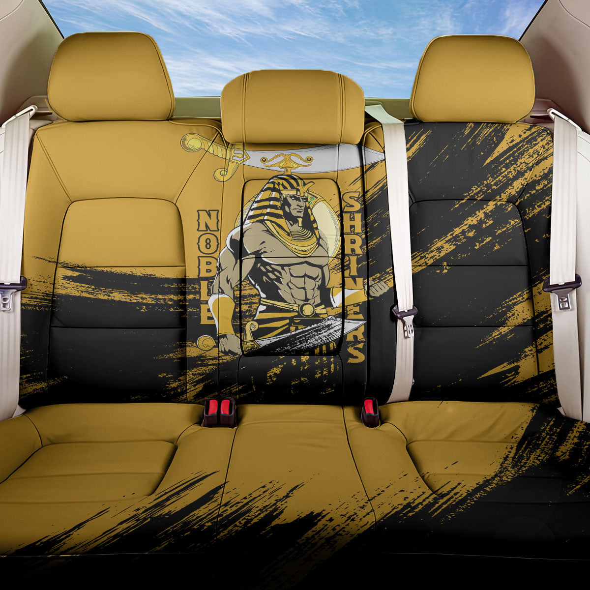 Noble Shriners Back Car Seat Cover Egyptian Pharaoh Warrior - Scimitar Sword