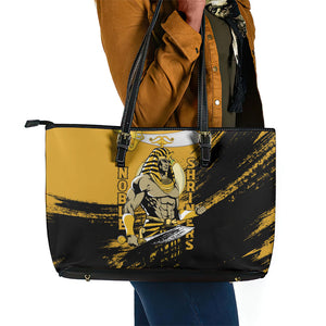 Noble Shriners Leather Tote Bag Egyptian Pharaoh Warrior - Scimitar Sword