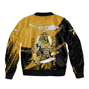 Noble Shriners Sleeve Zip Bomber Jacket Egyptian Pharaoh Warrior - Scimitar Sword