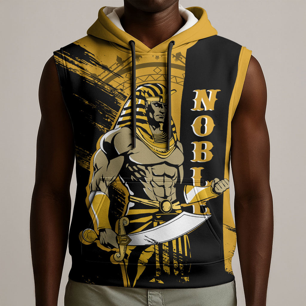 Noble Shriners Sleeveless Hoodie Egyptian Pharaoh Warrior - Scimitar Sword