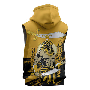 Noble Shriners Sleeveless Zip Hoodie Egyptian Pharaoh Warrior - Scimitar Sword