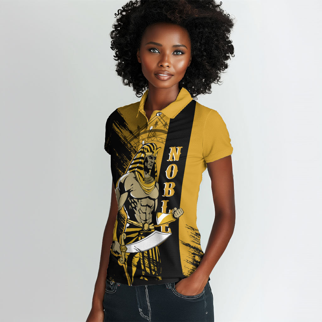 Noble Shriners Women Polo Shirt Egyptian Pharaoh Warrior - Scimitar Sword