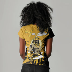 Noble Shriners Women V-Neck T-Shirt Egyptian Pharaoh Warrior - Scimitar Sword