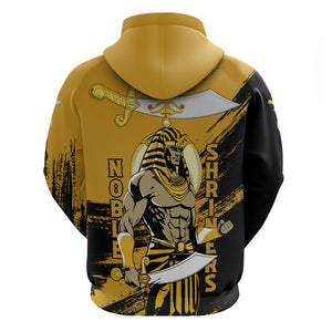 Noble Shriners Zip Hoodie Egyptian Pharaoh Warrior - Scimitar Sword