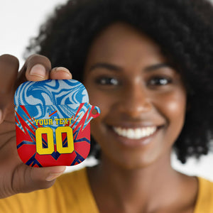 Personalized DR Congo Football Leopard Victory AirPods Case Congolese Soccer Comic Style