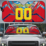 Personalized DR Congo Football Leopard Victory Auto Sun Shade Congolese Soccer Comic Style