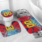 Personalized DR Congo Football Leopard Victory Bathroom Set Congolese Soccer Comic Style