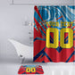 Personalized DR Congo Football Leopard Victory Bathroom Set Congolese Soccer Comic Style