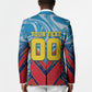 Personalized DR Congo Football Leopard Victory Blazer Congolese Soccer Comic Style