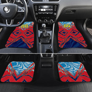 Personalized DR Congo Football Leopard Victory Car Mats Congolese Soccer Comic Style