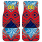 Personalized DR Congo Football Leopard Victory Car Mats Congolese Soccer Comic Style