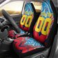 Personalized DR Congo Football Leopard Victory Car Seat Cover Congolese Soccer Comic Style