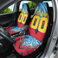 Personalized DR Congo Football Leopard Victory Car Seat Cover Congolese Soccer Comic Style