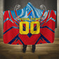 Personalized DR Congo Football Leopard Victory Hooded Blanket Congolese Soccer Comic Style