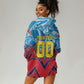 Personalized DR Congo Football Leopard Victory Hoodie Dress Congolese Soccer Comic Style