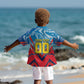 Personalized DR Congo Football Leopard Victory Kid Hawaiian Shirt Congolese Soccer Comic Style