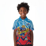 Personalized DR Congo Football Leopard Victory Kid Polo Shirt Congolese Soccer Comic Style