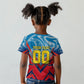 Personalized DR Congo Football Leopard Victory Kid T shirt Congolese Soccer Comic Style