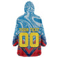 Personalized DR Congo Football Leopard Victory Kid Wearable Blanket Hoodie Congolese Soccer Comic Style
