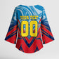 Personalized DR Congo Football Leopard Victory Kimono Sleeve Blouse Congolese Soccer Comic Style