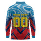 Personalized DR Congo Football Leopard Victory Long Sleeve Polo Shirt Congolese Soccer Comic Style