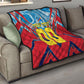 Personalized DR Congo Football Leopard Victory Quilt Congolese Soccer Comic Style