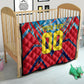 Personalized DR Congo Football Leopard Victory Quilt Congolese Soccer Comic Style