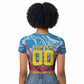 Personalized DR Congo Football Leopard Victory Raglan Cropped T shirt Congolese Soccer Comic Style