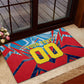Personalized DR Congo Football Leopard Victory Rubber Doormat Congolese Soccer Comic Style