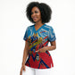 Personalized DR Congo Football Leopard Victory Scrub Top Congolese Soccer Comic Style