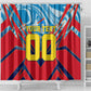 Personalized DR Congo Football Leopard Victory Shower Curtain Congolese Soccer Comic Style