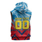 Personalized DR Congo Football Leopard Victory Sleeveless Zip Hoodie Congolese Soccer Comic Style