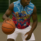 Personalized DR Congo Football Leopard Victory Sleeveless Zip Hoodie Congolese Soccer Comic Style