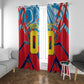 Personalized DR Congo Football Leopard Victory Window Curtain Congolese Soccer Comic Style