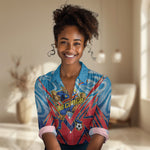 Personalized DR Congo Football Leopard Victory Women Casual Shirt Congolese Soccer Comic Style