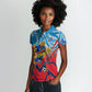 Personalized DR Congo Football Leopard Victory Women Polo Shirt Congolese Soccer Comic Style