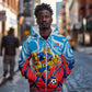 Personalized DR Congo Football Leopard Victory Zip Hoodie Congolese Soccer Comic Style
