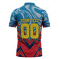 Personalized DR Congo Football Leopard Victory Zipper Polo Shirt Congolese Soccer Comic Style