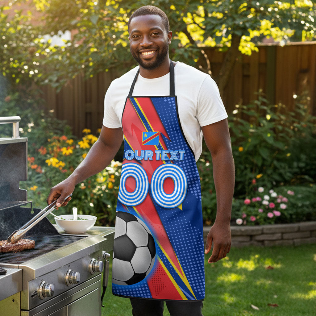 Personalized DR Congo Football Leopard GOAL Apron Congolese Football Champion - Dynamic Halftone Soccer Style
