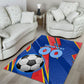 Personalized DR Congo Football Leopard GOAL Area Rug Congolese Football Champion - Dynamic Halftone Soccer Style