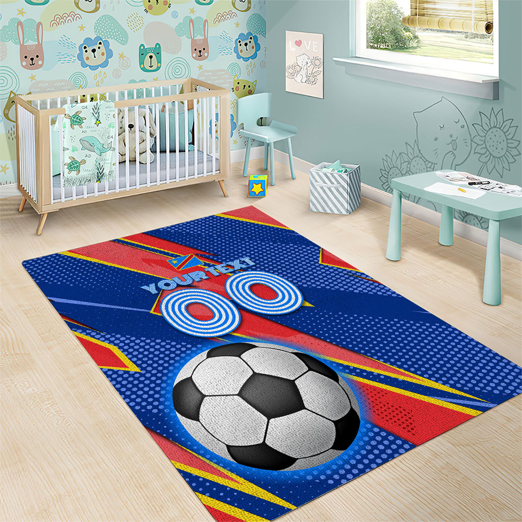 Personalized DR Congo Football Leopard GOAL Area Rug Congolese Football Champion - Dynamic Halftone Soccer Style