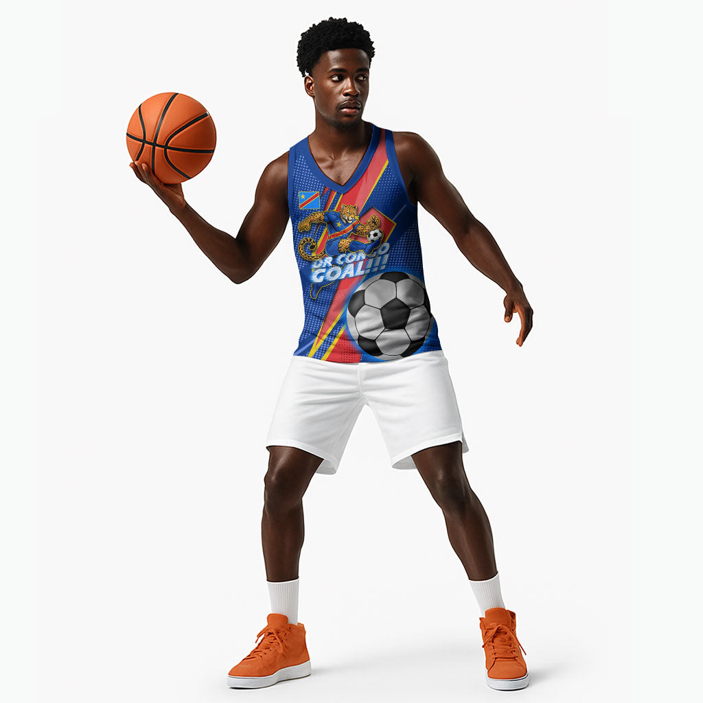 Personalized DR Congo Football Leopard GOAL Basketball Jersey Congolese Football Champion - Dynamic Halftone Soccer Style